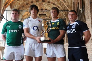 From left to right - U20 captains of Ireland, England, South African and Scotland at launch