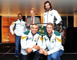 Springboks, Victor Matfield, Bryan Habana, Jean de Villiers & Pieter de Villiers RWC2011
