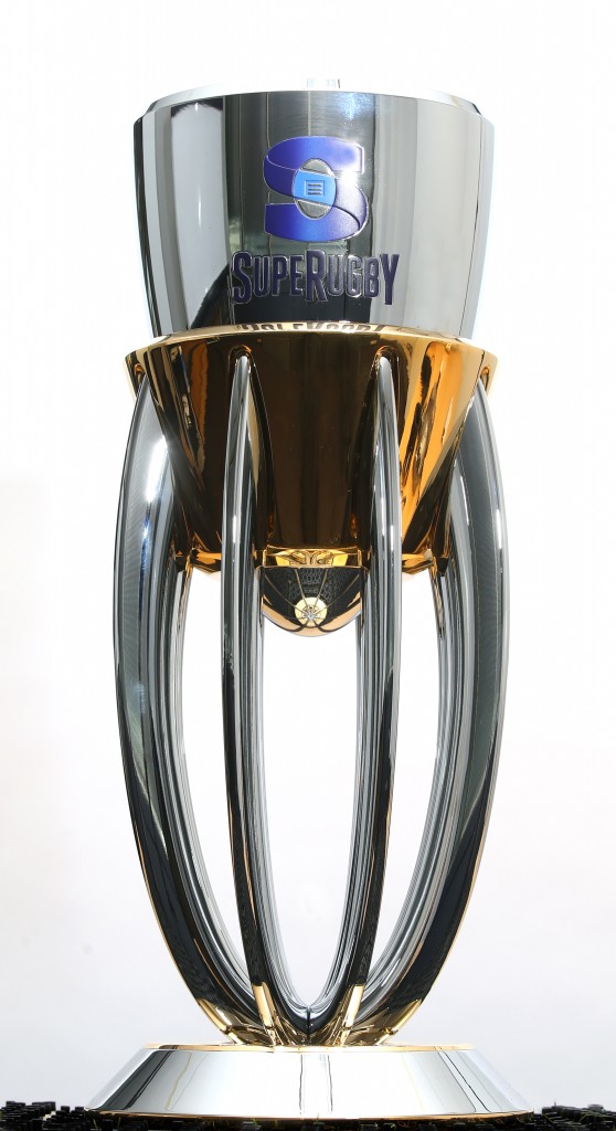 SYDNEY, AUSTRALIA - SEPTEMBER 15: The Super Rugby Trophy is seen on September 15, 2015 in Sydney, Australia. (Photo by Ryan Pierse/Getty Images)