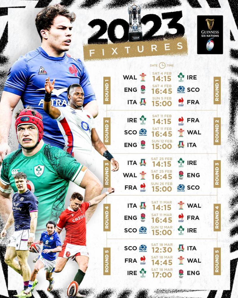 2023 GUINNESS SIX NATIONS FIXTURES ANNOUNCED 15.co.za Rugby News