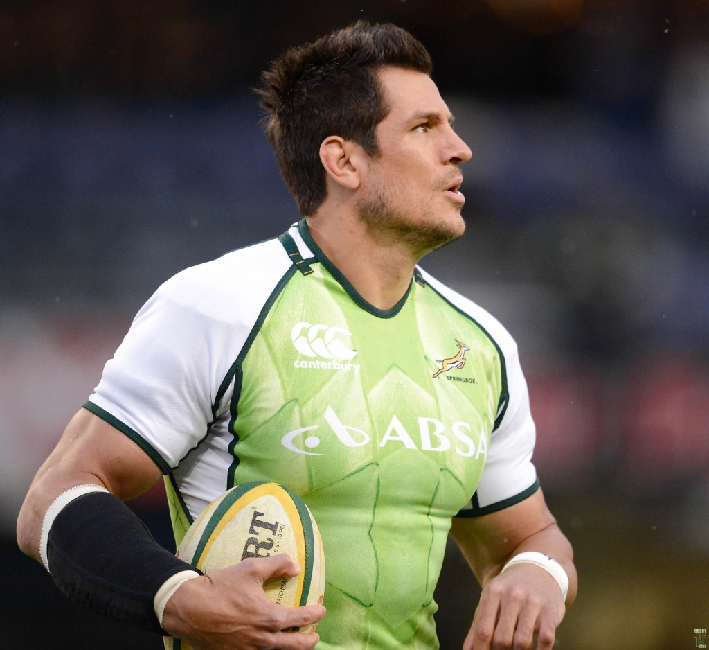 Pierre Spies warming up ahead of the first test against England in Durban, 2012. Photo by Denese Lups /Rugby15.